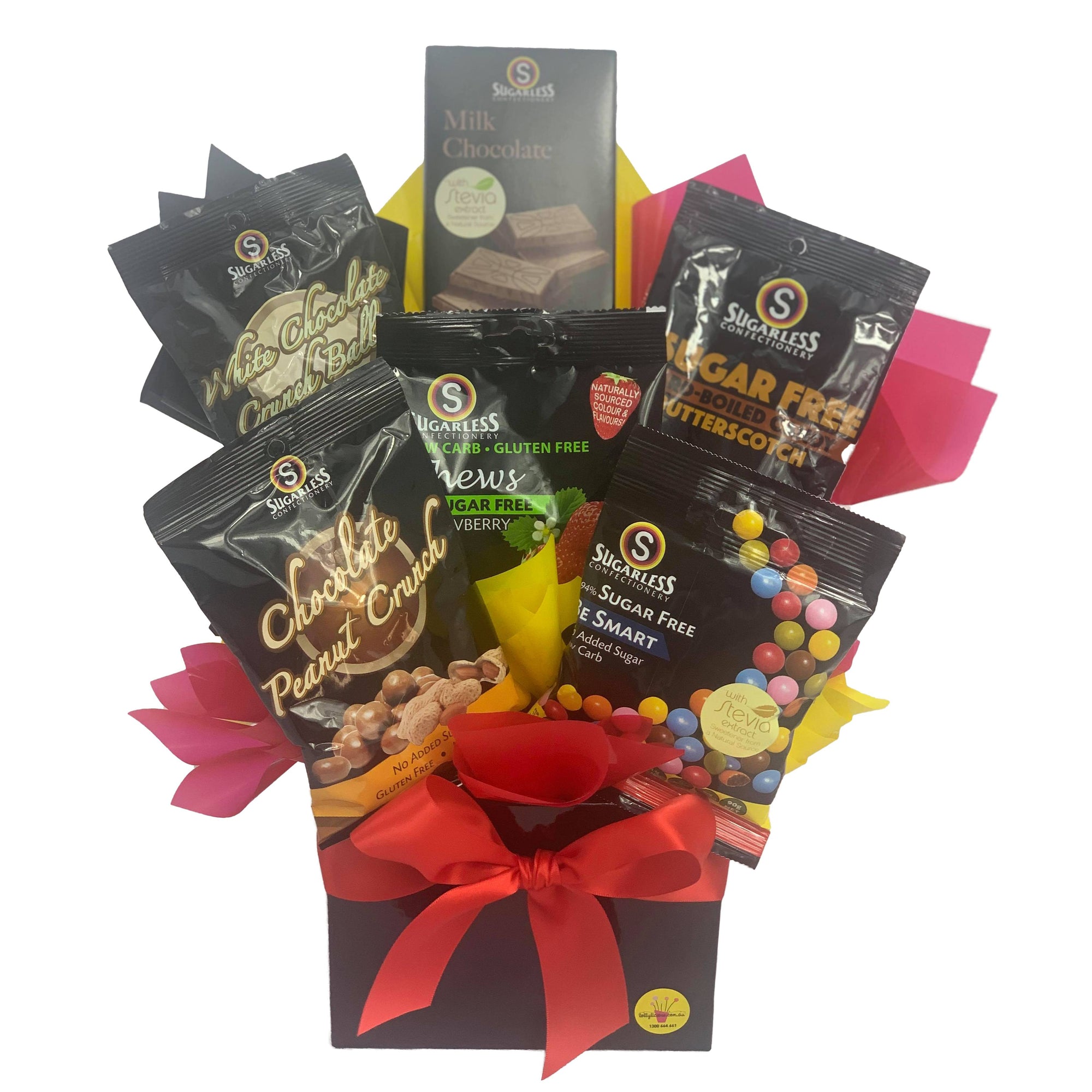 Sugar Free Bouquet with sugar free lollies and chocolate in a box